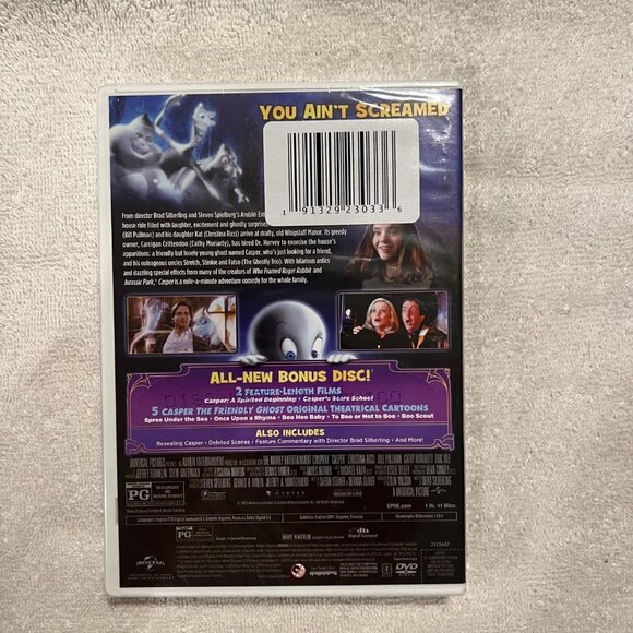 Casper DVD All New Bonus Disc NIB Ghost Halloween - Picture 4 of 4